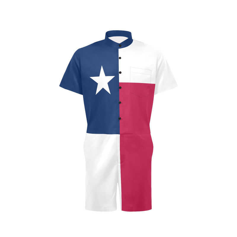 Texas Lone Star Men's Short Sleeve Jumpsuit - Objet D'Art