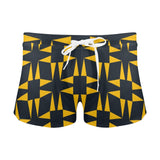 squ tri print Men's Swim Trunks with Zipper Pocket (Model L71) - Objet D'Art