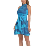 Ruffle Hem Belted Halter Dress - Objet D'Art