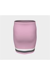 Pink Striped Fitted Skirt - Objet D'Art