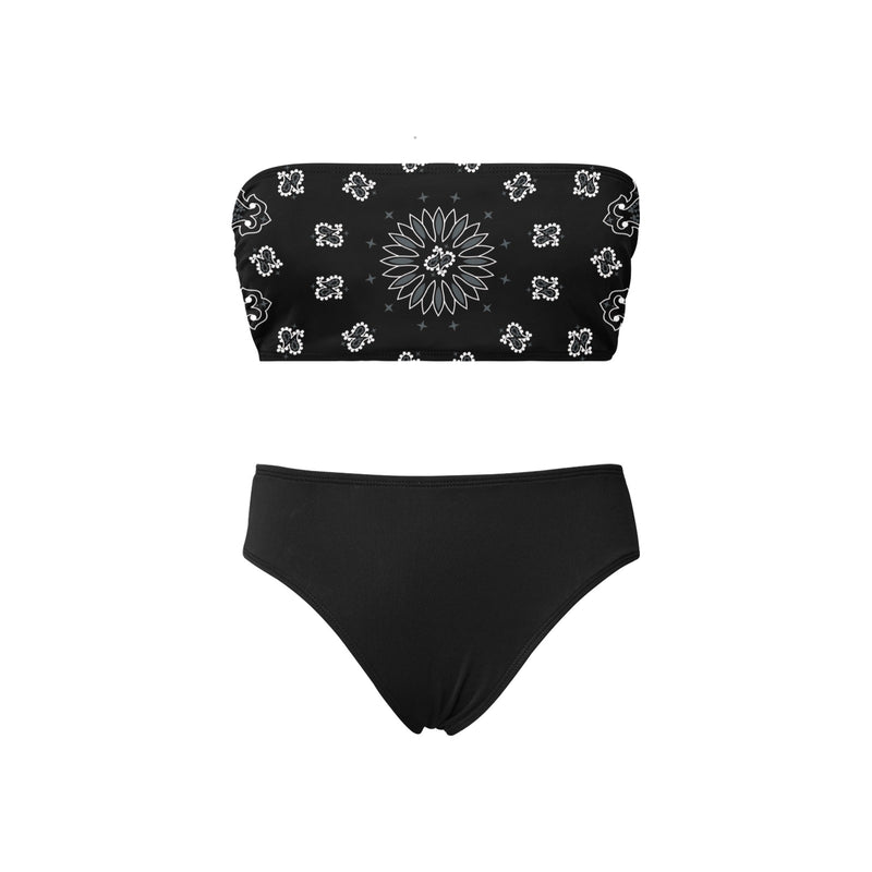 black 2 9k Chest Wrap Bikini Swimsuit (Model S36) - Objet D'Art