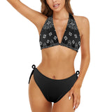 black 2 9k Women's Halter Bikini Swimsuit (Model S48) - Objet D'Art