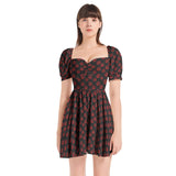 Puff Sleeve Sweetheart Neck Short Dress - Objet D'Art