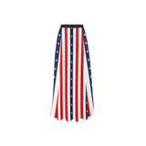 stars and stripes print 2 High Slit Long Beach Dress (Model S40) - Objet D'Art