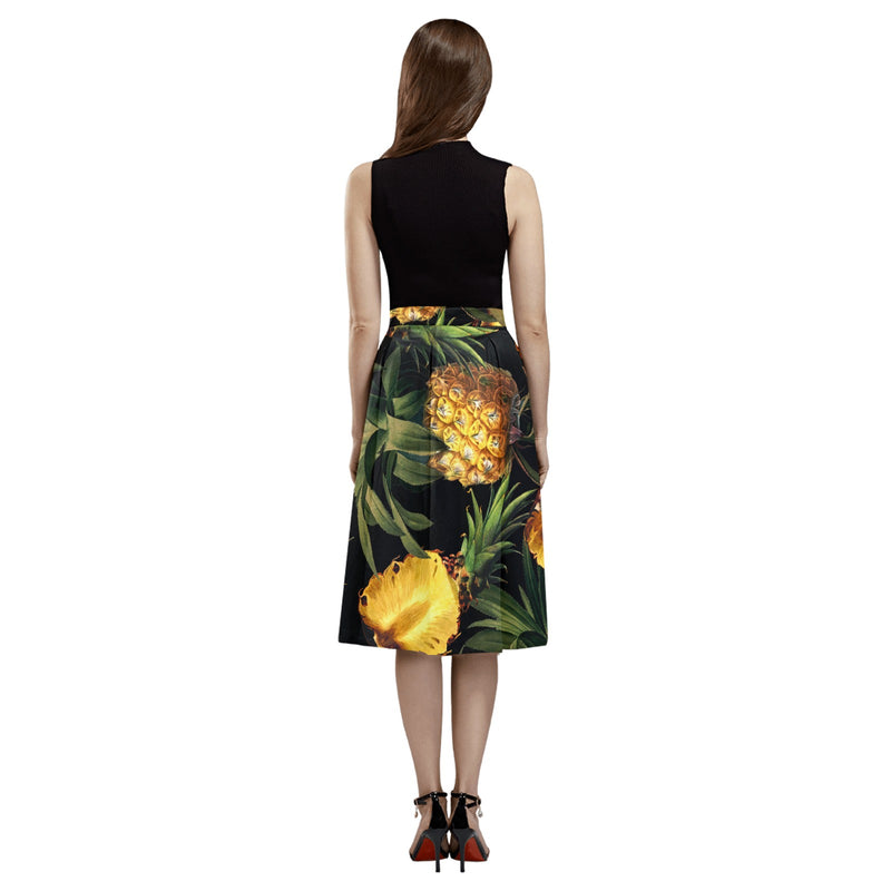 Pineapple Midnight Mnemosyne Women's Crepe Skirt - Objet D'Art