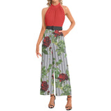 Halter Neck Buckle Belted Jumpsuit - Objet D'Art