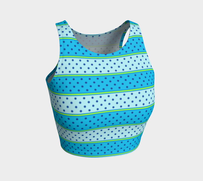 Striped Polkadot Athletic Crop Top - Objet D'Art