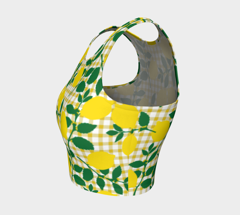 Lemon and Gingham Athletic Top - Objet D'Art