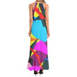 Confetti Burst Ruffle Hem Halter Neck Maxi Dress - Objet D'Art