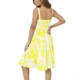 Sleeveless Square Neck Flare Hem Midi Dress - Objet D'Art