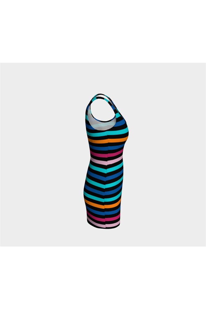 Color Stripes Bodycon Dress - Objet D'Art