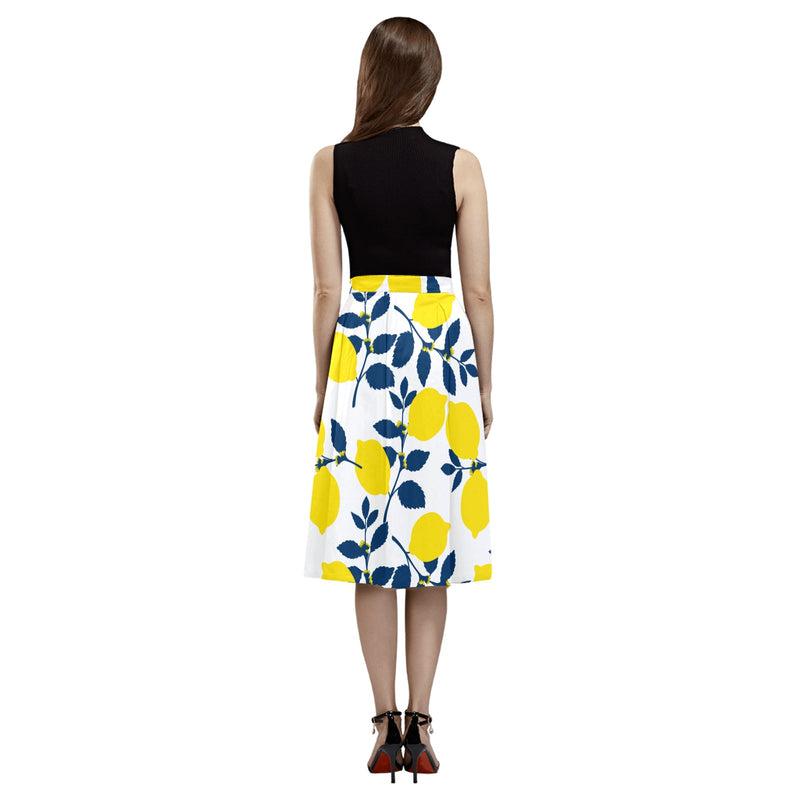 Lemon Orchard Mnemosyne Women's Crepe Skirt (Model D16) - Objet D'Art