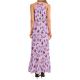 Ruffle Hem Halter Neck Maxi Dress - Objet D'Art