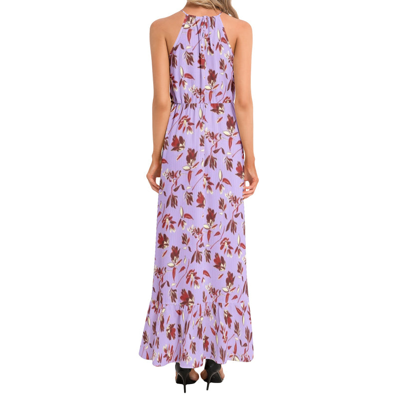 Ruffle Hem Halter Neck Maxi Dress - Objet D'Art
