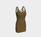 Gold Striped Bodycon Dress - Objet D'Art
