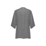 striped geo print 5C Women's Kimono Chiffon Cover Up (Model H51) - Objet D'Art