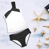 black 2 9k Women's One Shoulder Backless Swimsuit (Model S44) - Objet D'Art