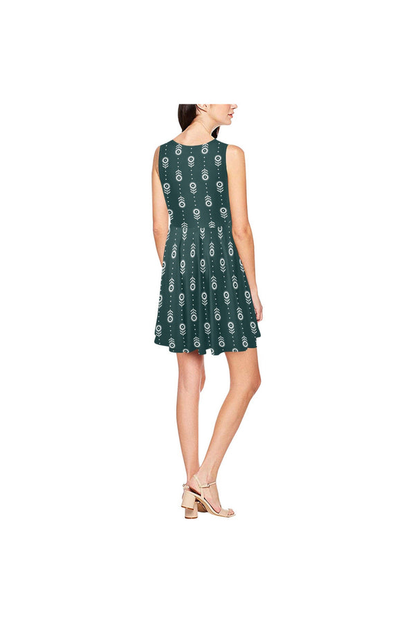 FLORAL Thea Sleeveless Skater Dress(Model D19) - Objet D'Art