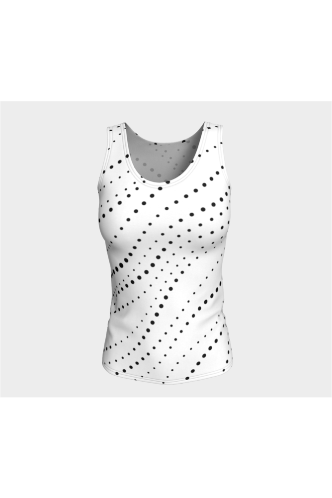 Wavy Dot Matrix Fitted Tank Top - Objet D'Art