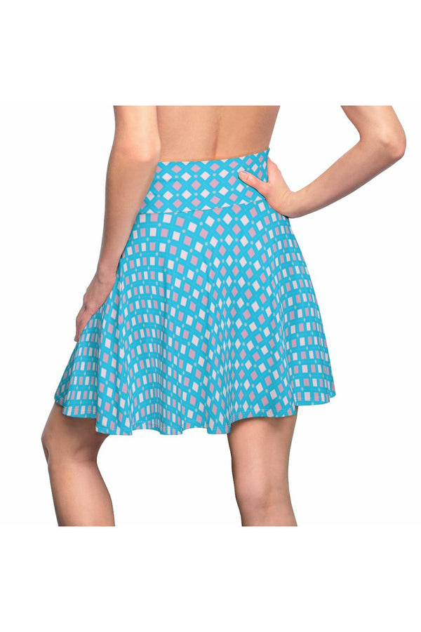 Harlequin Blue Women's Skater Skirt - Objet D'Art
