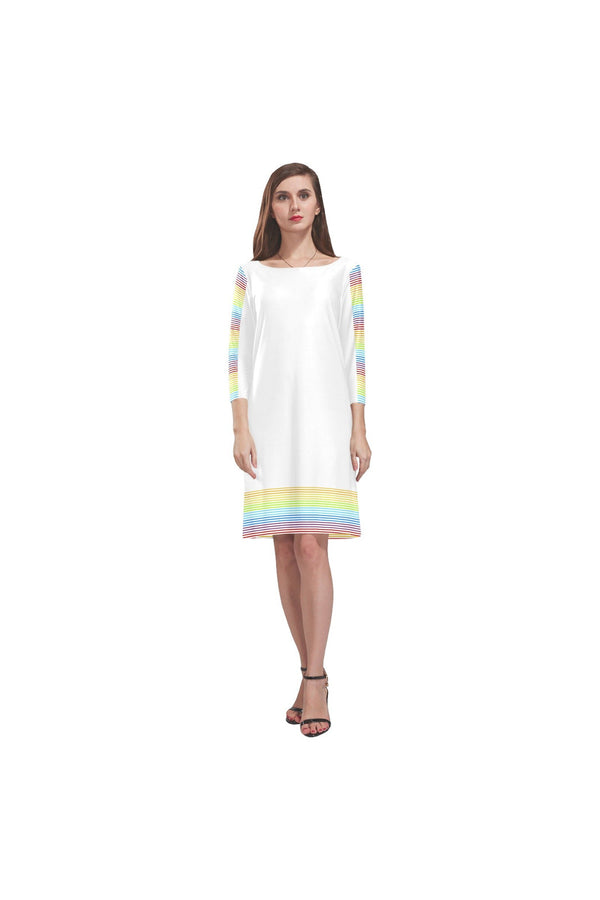 Rainbow Accent Rhea Loose Round Neck Dress - Objet D'Art