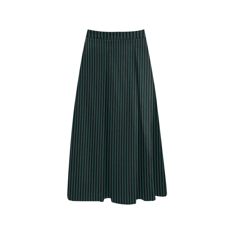 Striped Mnemosyne Women's Crepe Skirt (Model D16) - Objet D'Art