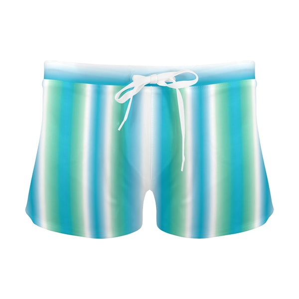 biscayne atoll white pattern print Men's Swim Trunks with Zipper Pocket (Model L71)