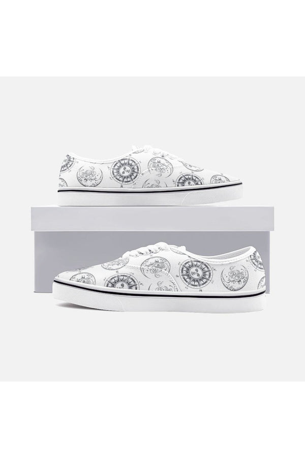 Crescent Moon & Sun Unisex Canvas Sneakers - Objet D'Art