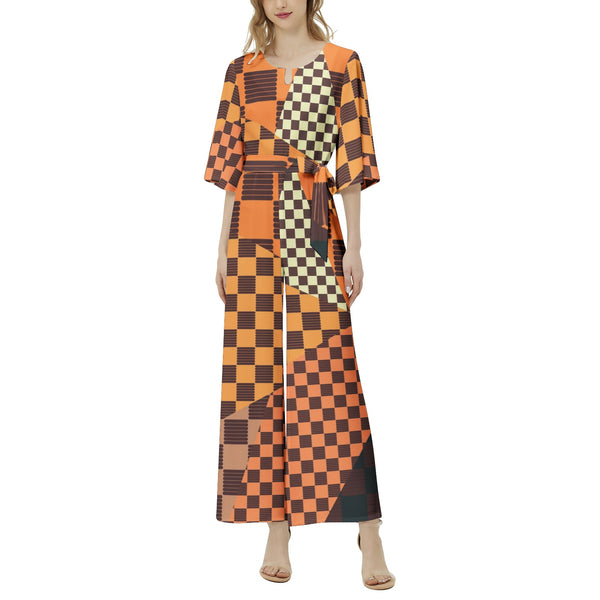 Dolman Sleeve Belted Wide Leg Jumpsuit - Objet D'Art