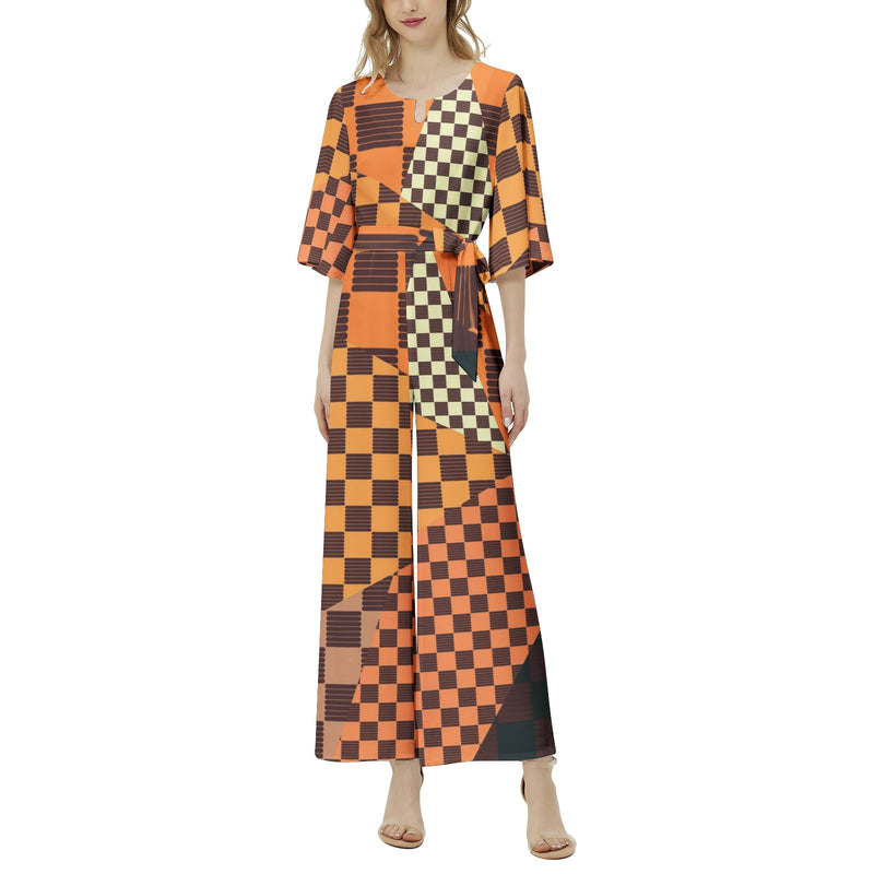 Dolman Sleeve Belted Wide Leg Jumpsuit - Objet D'Art