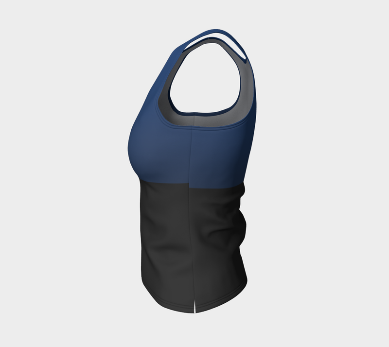 Two-Tone Blue Fitted Tank Top - Objet D'Art