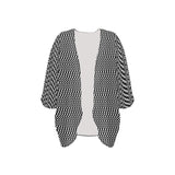 striped geo print 5C Women's Kimono Chiffon Cover Up (Model H51) - Objet D'Art