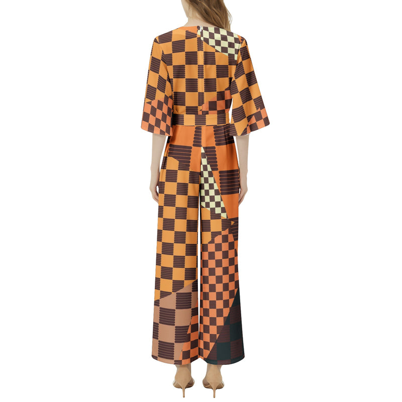Dolman Sleeve Belted Wide Leg Jumpsuit - Objet D'Art