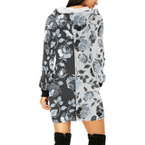 selenium gray print 1 All Over Print Hoodie Mini Dress (Model H27) - Objet D'Art
