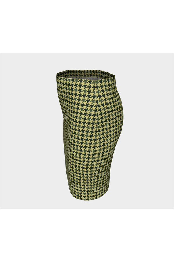 Woodland Camo Houndstooth Fitted Skirt - Objet D'Art