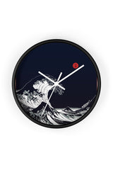 Big Blue Wave Little Red Moon Wall clock - Objet D'Art