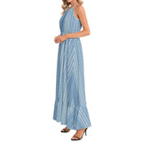 Ruffle Hem Halter Neck Maxi Dress - Objet D'Art
