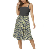 Sleeveless Square Neck Flare Hem Midi Dress - Objet D'Art