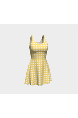 Yellow Gingham Flare Dress - Objet D'Art