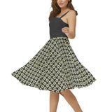 Sleeveless Square Neck Flare Hem Midi Dress - Objet D'Art