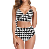black flag print Knot Side Bikini Swimsuit (Model S37) - Objet D'Art