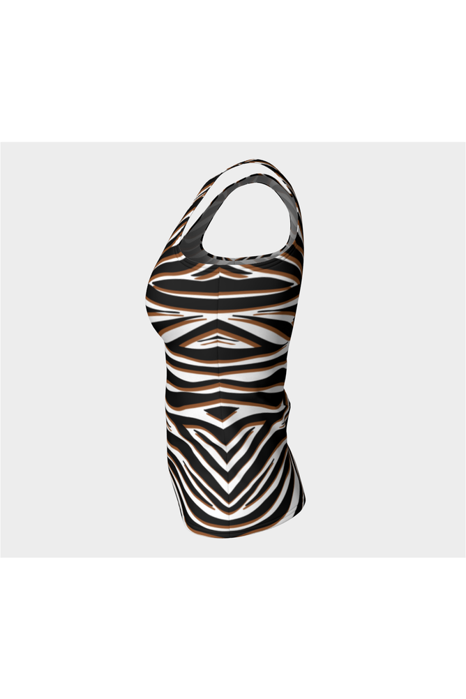 Zebra Print Fitted Tank Top - Objet D'Art