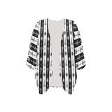 arrow bw print 5 Women's Kimono Chiffon Cover Up (Model H51) - Objet D'Art