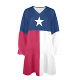 Texas Lone Star V-Neck Loose Fit Dress - Objet D'Art