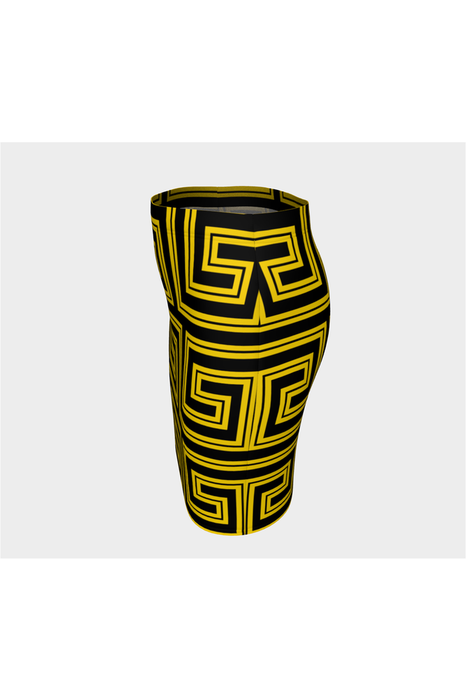 Gold Greek Key Fitted Skirt - Objet D'Art Online Retail Store