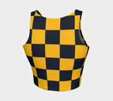 Blue & Gold Checkered Athletic Crop Top - Objet D'Art