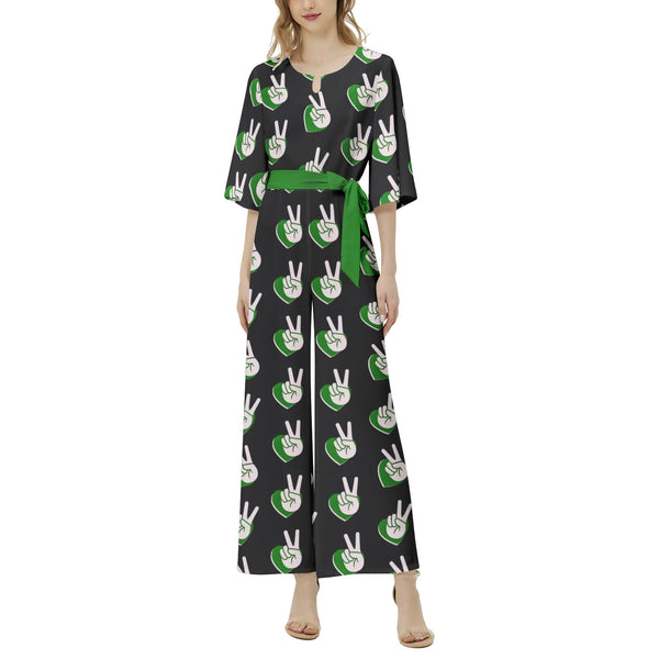 Dolman Sleeve Belted Wide Leg Jumpsuit - Objet D'Art