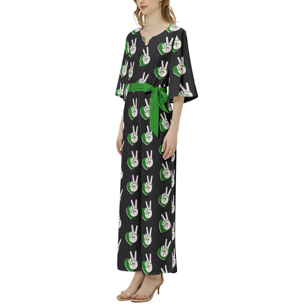 Dolman Sleeve Belted Wide Leg Jumpsuit - Objet D'Art