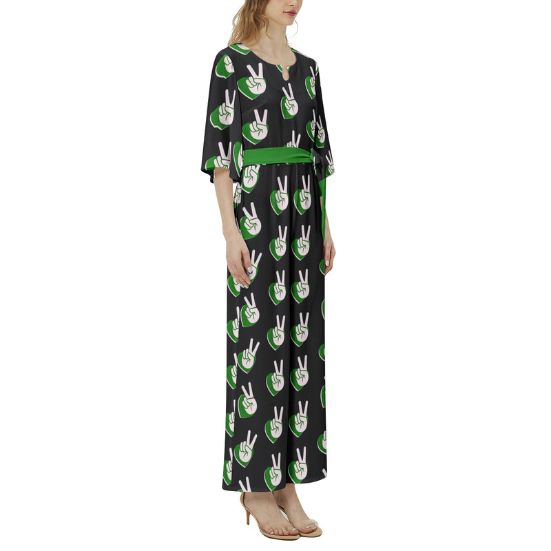 Dolman Sleeve Belted Wide Leg Jumpsuit - Objet D'Art