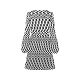 bw print A2 geometry V-Neck Loose Fit Dress (Model D62) - Objet D'Art